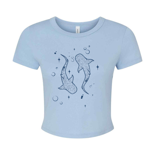 Whale Shark Light Blue Baby Tee
